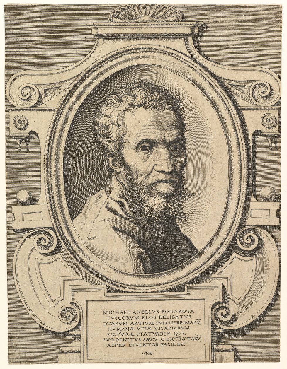 Retrato de Michelangelo, após 1564. de Giorgio Ghisi