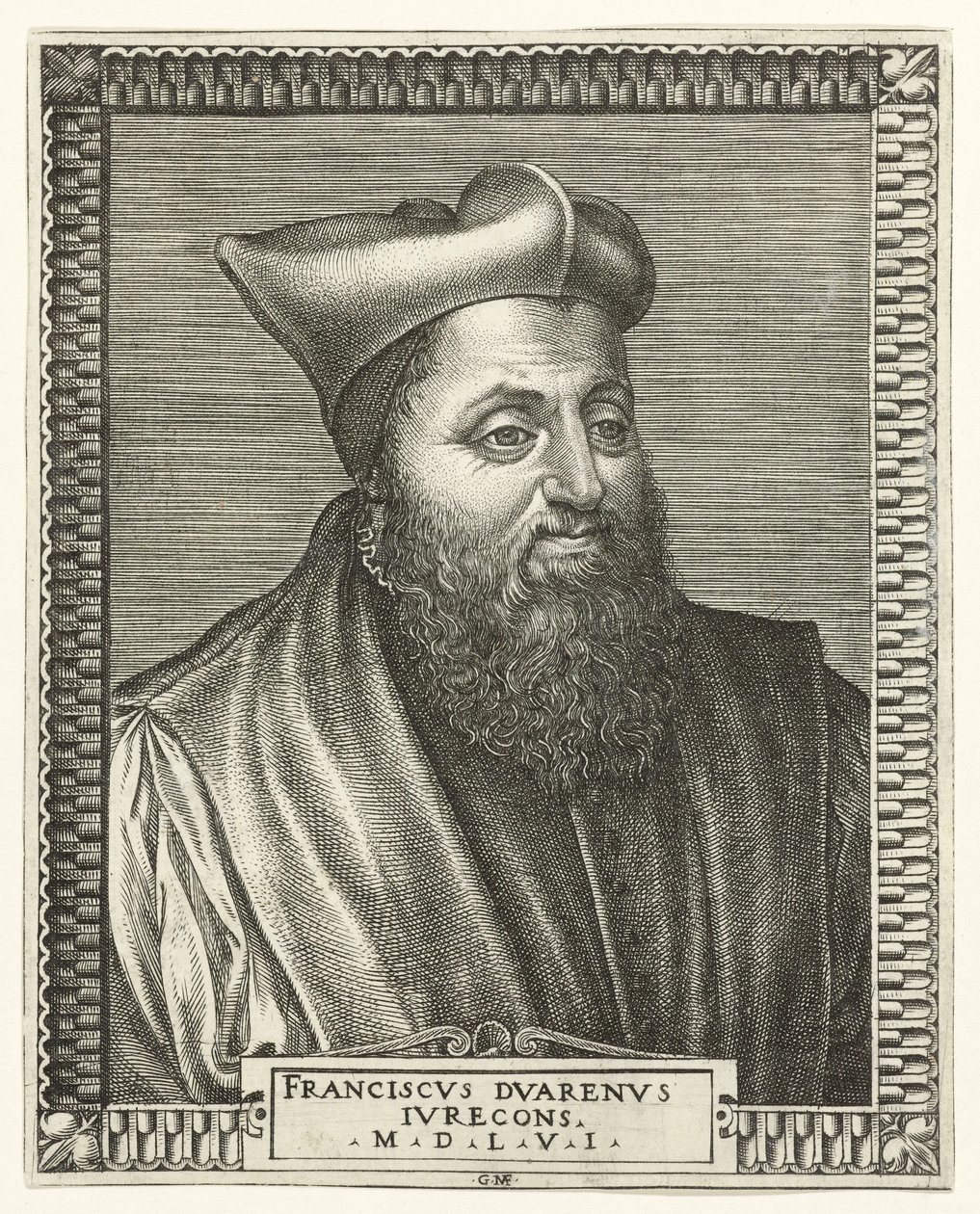 Retrato de François Duaren, professor de direito na Universidade de Bourges de Giorgio Ghisi
