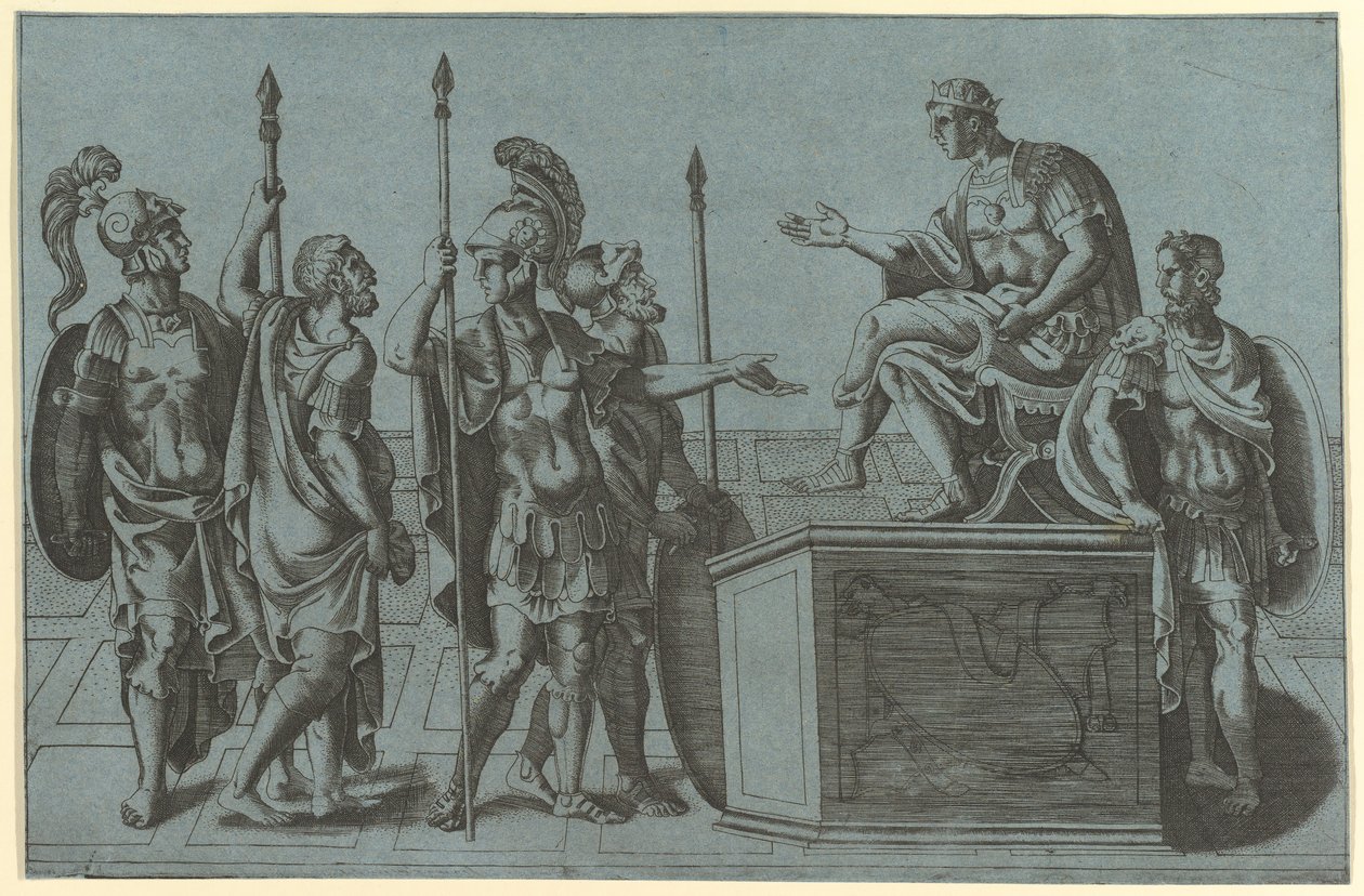 Soldados romanos Antes de um imperador, antes de 1540. de Giorgio Ghisi