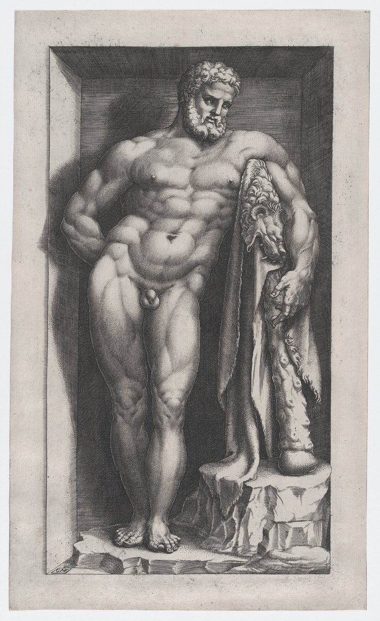 O Hércules Farnese, século XVI., século XVI. de Giorgio Ghisi