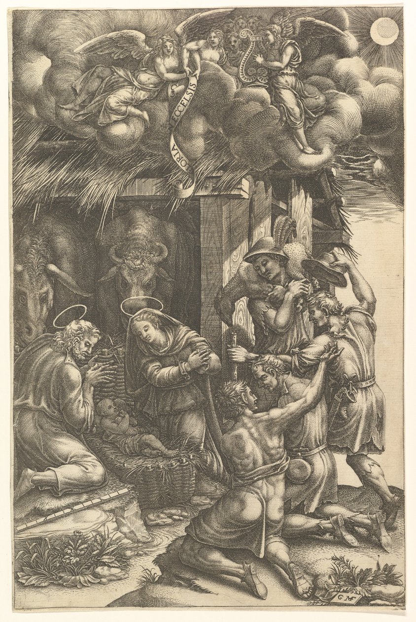 A Adoração dos Pastores, final da década de 1570. de Giorgio Ghisi