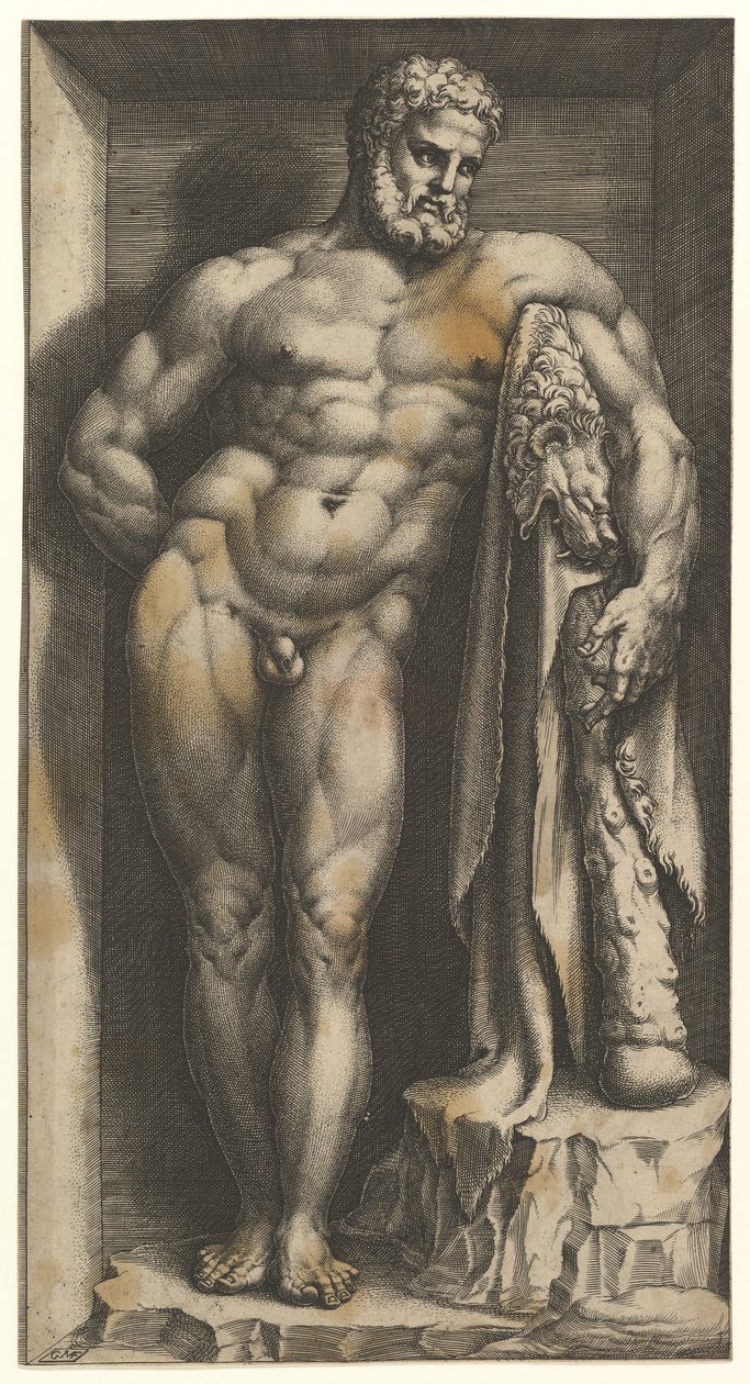 O Farnese Hércules, final dos anos 1570. de Giorgio Ghisi