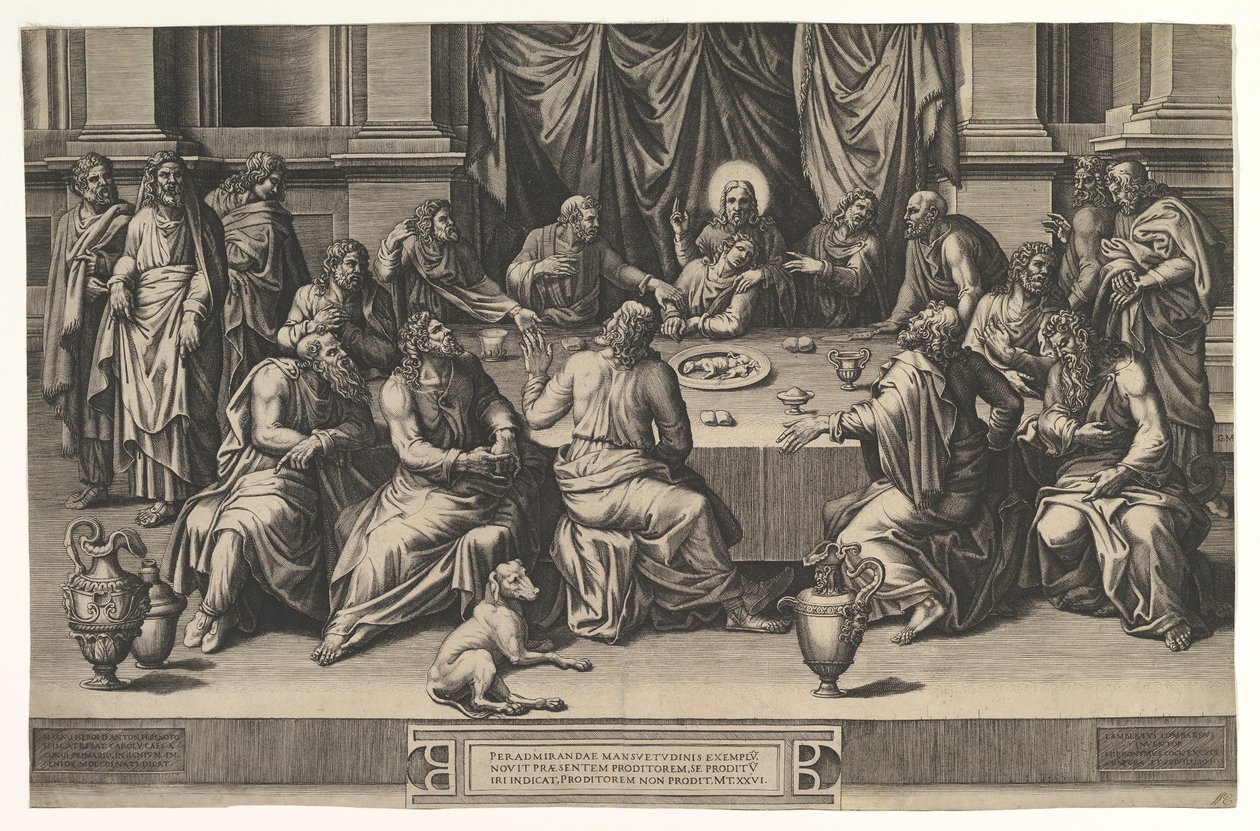 A Última Ceia, 1551. de Giorgio Ghisi