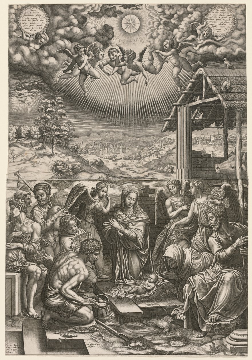 A Natividade, 1553. de Giorgio Ghisi