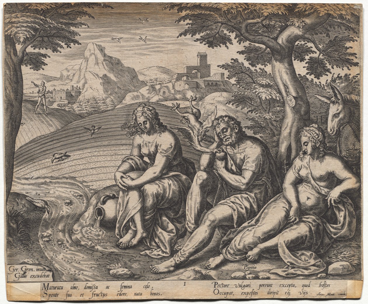 A parábola do semeador e da semente: a semente caindo pelo caminho (depois de Gerard Van Groeningen, ativo Antuérpia 1563-1573) de Giorgio Ghisi