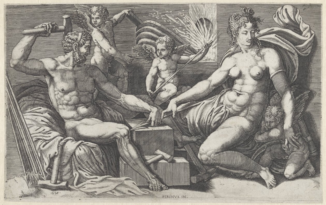 Vénus e Vulcano na forja de Vulcano de Giorgio Ghisi