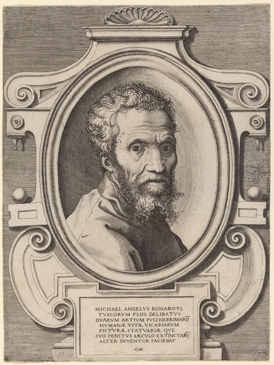 Michelangelo Buonarroti de Giorgio Ghisi, after Marcello Venusti