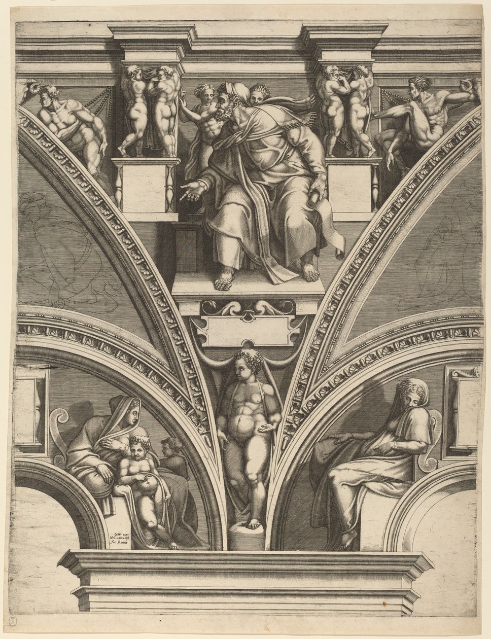 O Profeta Ezequiel de Giorgio Ghisi after Michelangelo