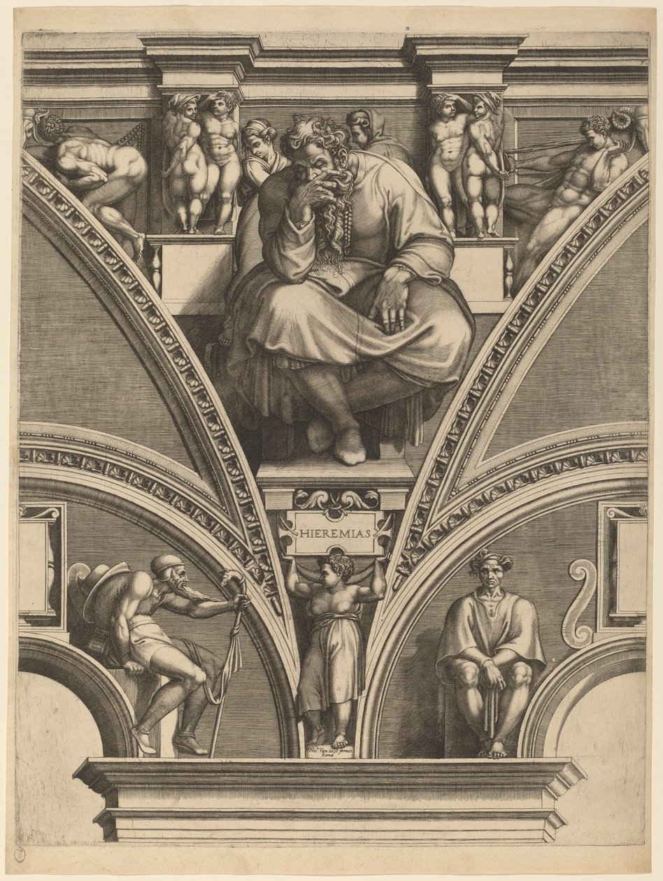 O profeta Jeremias de Giorgio Ghisi after Michelangelo