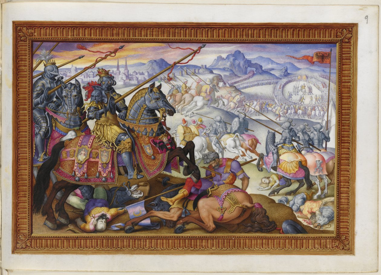 Acrescentar MS 33733 f.9 Suleiman e o seu exército expulso do Cerco de Viena de Giorgio Giulio (attr. to) Clovio