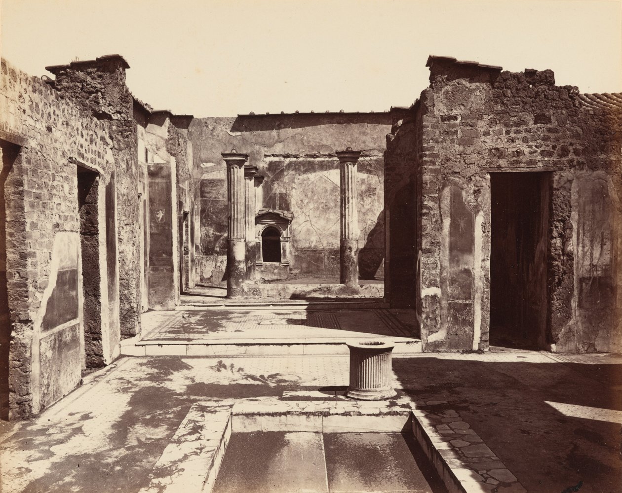 Casa del Poeta Tragico, Pompeia (Casa do Poeta Trágico, Pompeia),c. 1870 (foto) de Giorgio Sommer