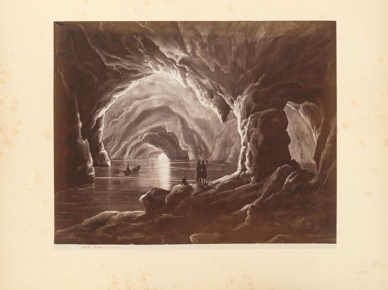 Reprodução fotográfica de uma gravura da Grotta Azzurra em Capri de Giorgio Sommer