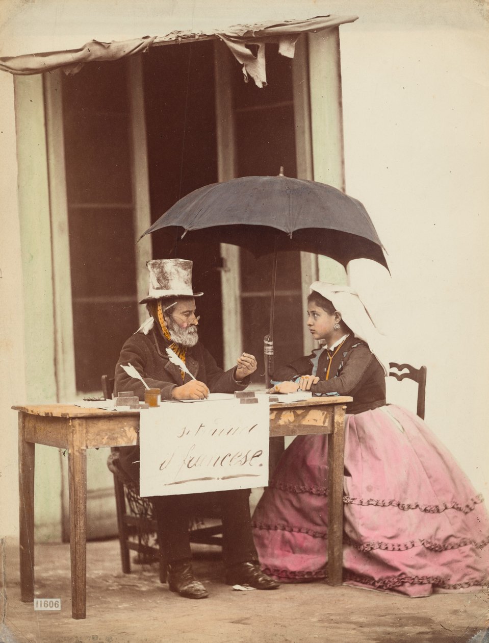 Escritor público, Nápoles, 1865-1870 (foto) de Giorgio Sommer