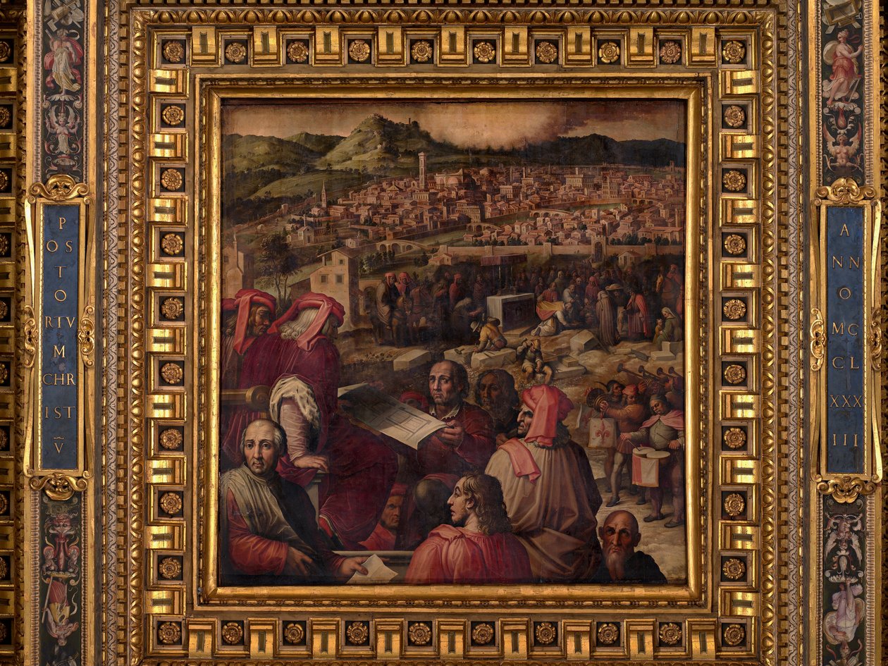 Arnolfo mostra plano de ampliação de Florença de Giorgio Vasari