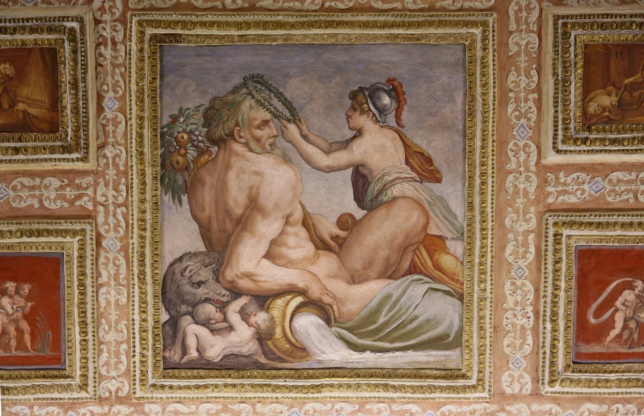 Ceres enfermagem Triptolemus, detalhe do teto Altoviti, 1553 afresco de Giorgio Vasari