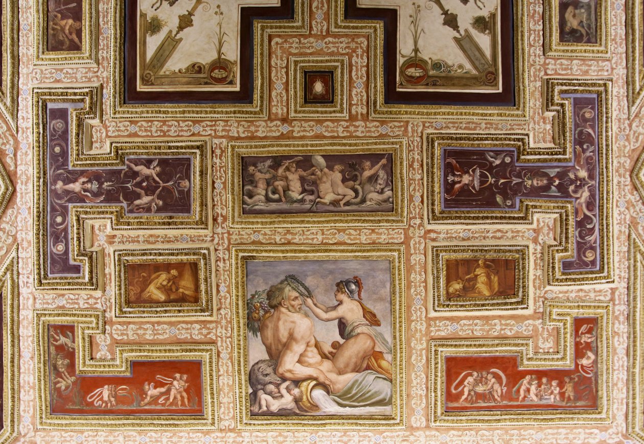 Ceres enfermagem Triptolemus, detalhe do teto Altoviti, 1553 afresco de Giorgio Vasari