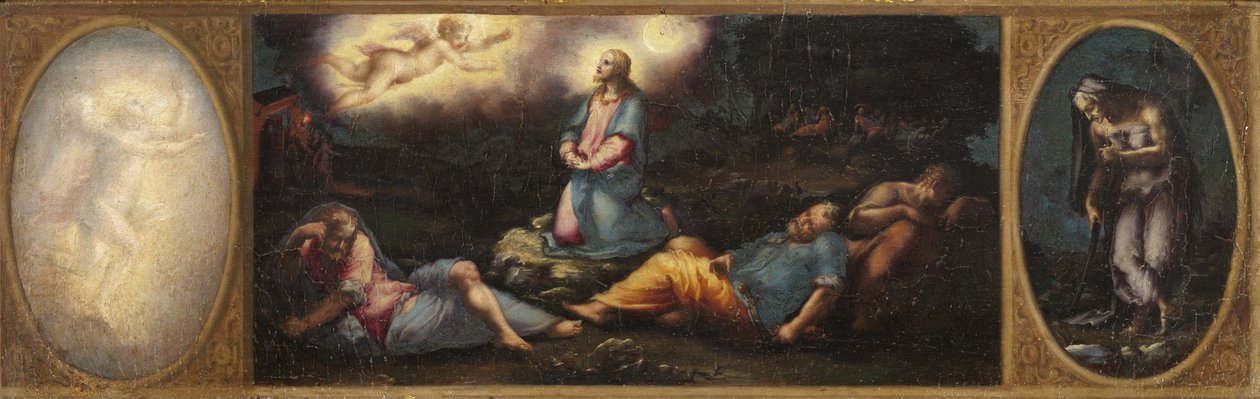Cristo no Monte das Oliveiras com duas figuras alegóricas de Giorgio Vasari