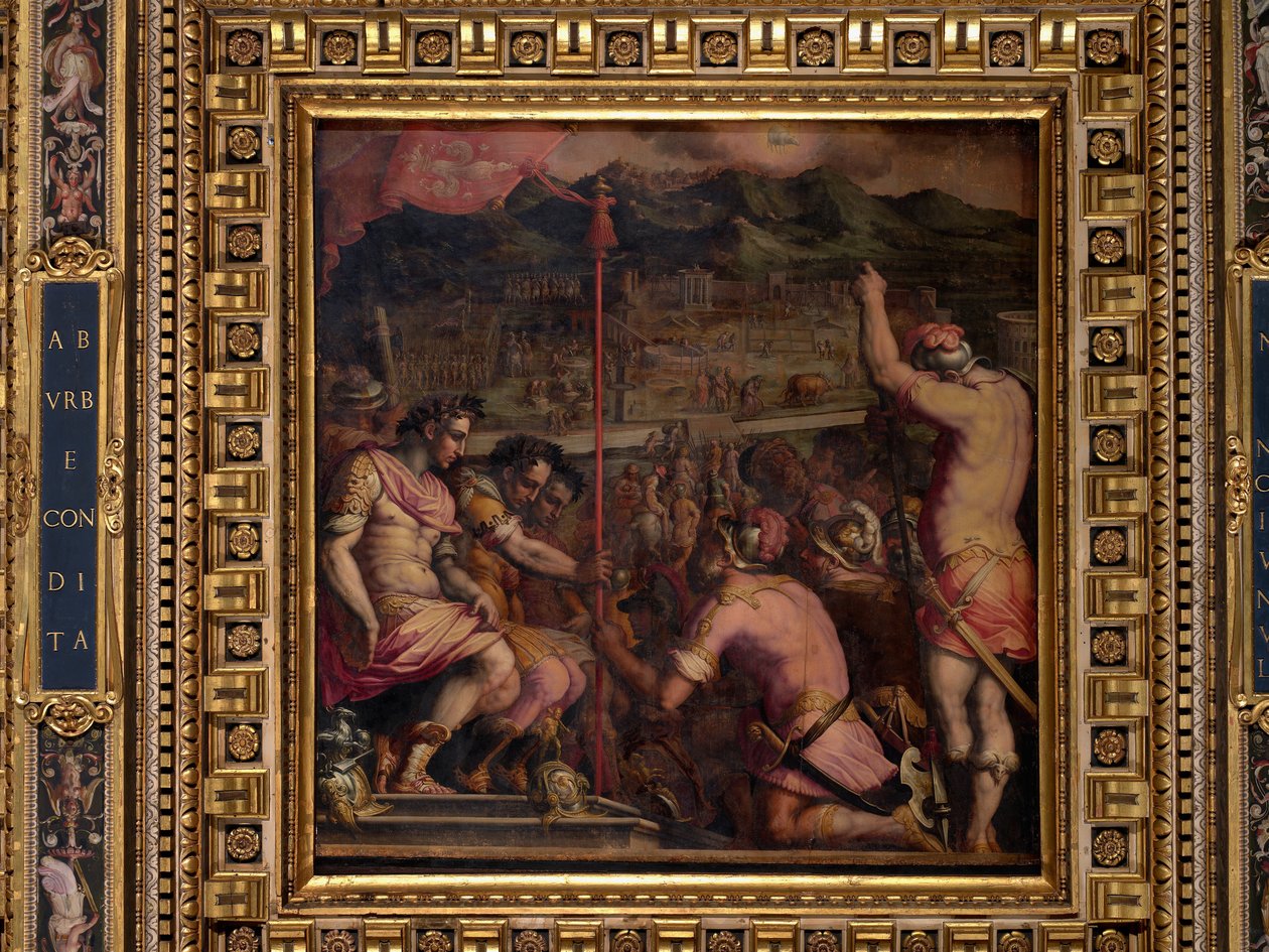 Fundação de Florentia, um assentamento romano de Giorgio Vasari