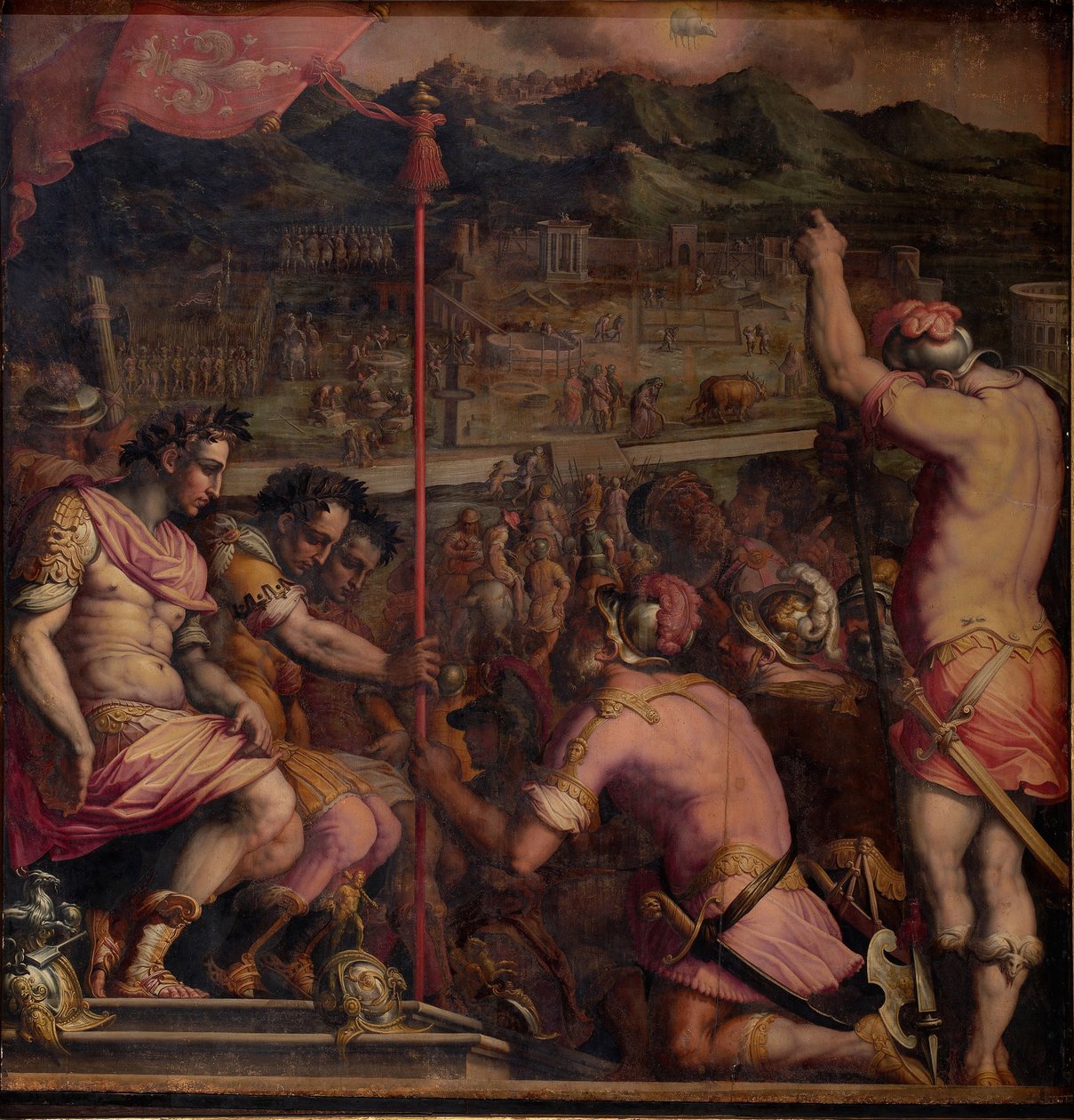 Fundação de Florentia, um assentamento romano, 1563-1565 de Giorgio Vasari