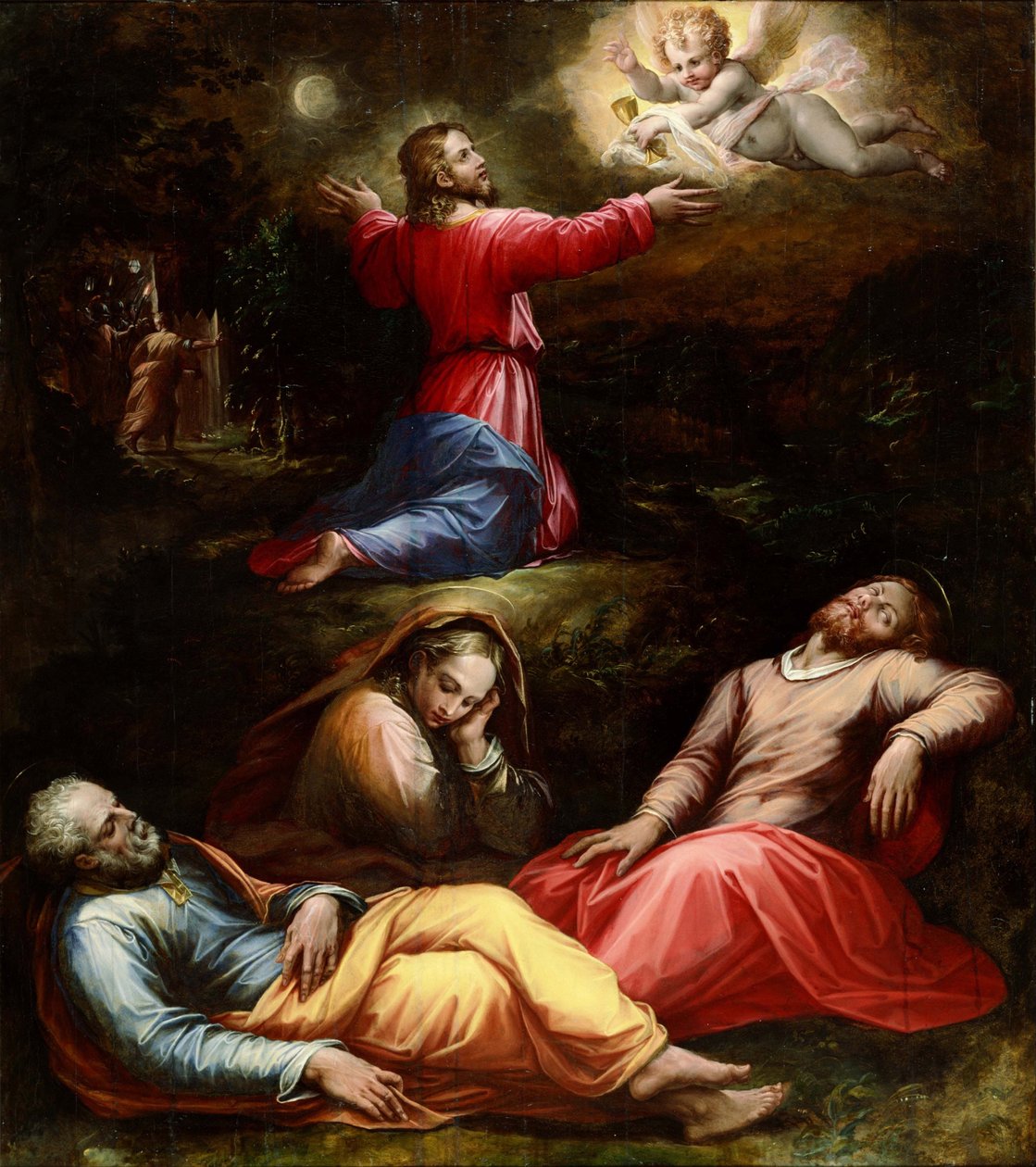 "A Oração no Jardim das Oliveiras" Pintura de Giorgio Vasari (1511-1574) ca. 1570 Museu Nacional de Arte Ocidental, Tóquio Japão de Giorgio Vasari