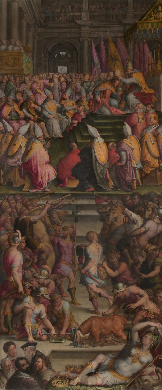 O Papa Clemente VII coroou Carlos V em Bolonha, 1556-1562 de Giorgio Vasari