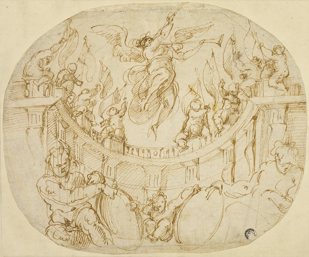 Estudo para a Alegoria de Dois Quartieri de Florença de Giorgio Vasari
