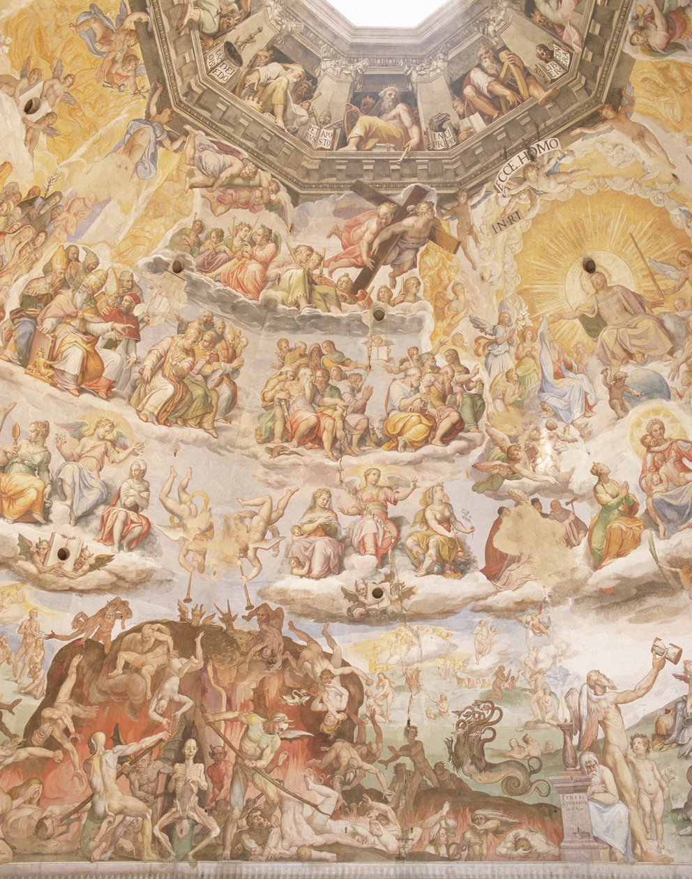 O último julgamento, detalhe da cúpula do Duomo, 1572-79 de Giorgio Vasari