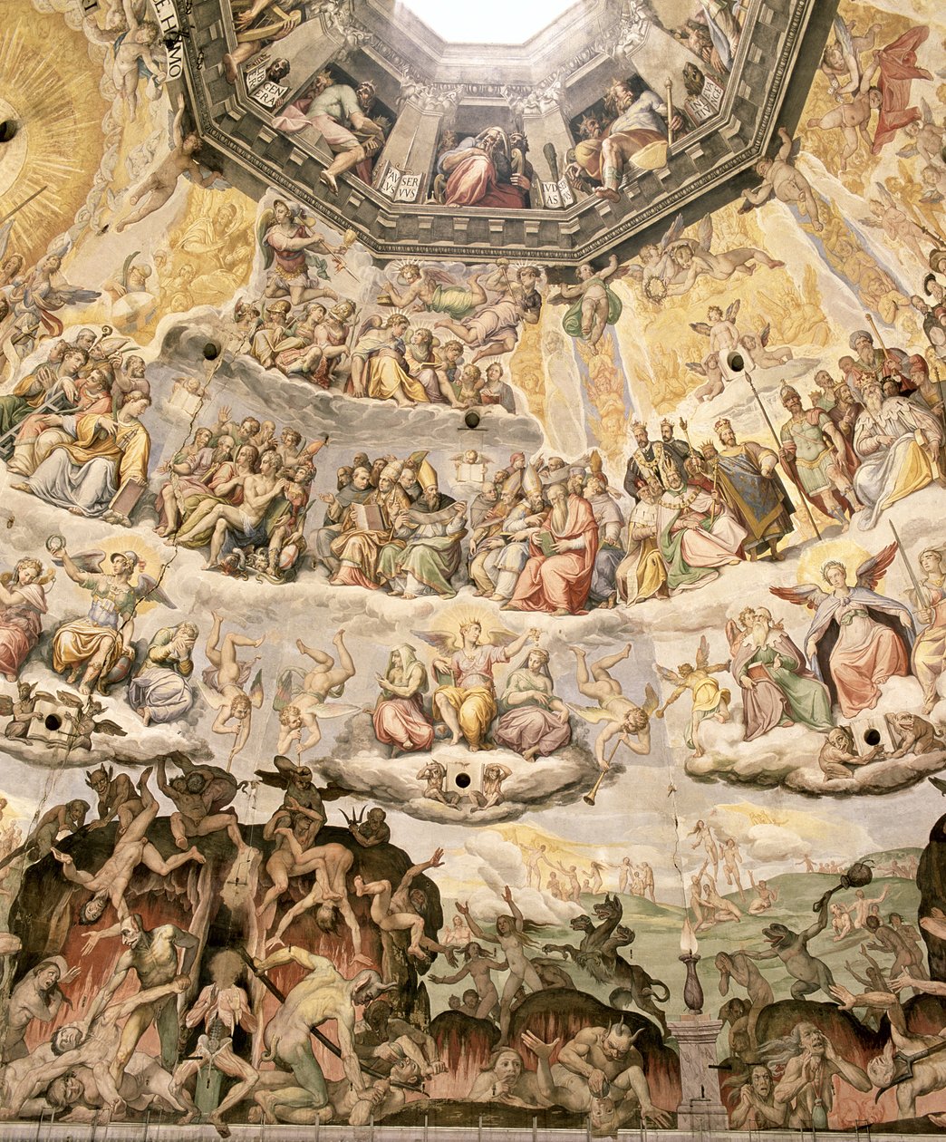 O último julgamento, detalhe da cúpula do Duomo, 1572-79 de Giorgio Vasari