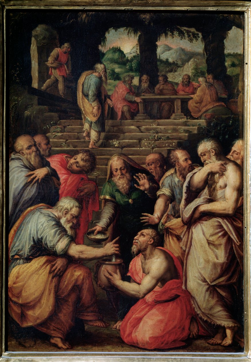 O Profeta Eliseu - óleo sobre painel, c.1566 de Giorgio Vasari