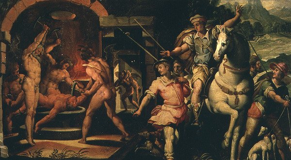 A Visão do Conde Hugo (óleo sobre tela) de Giorgio Vasari