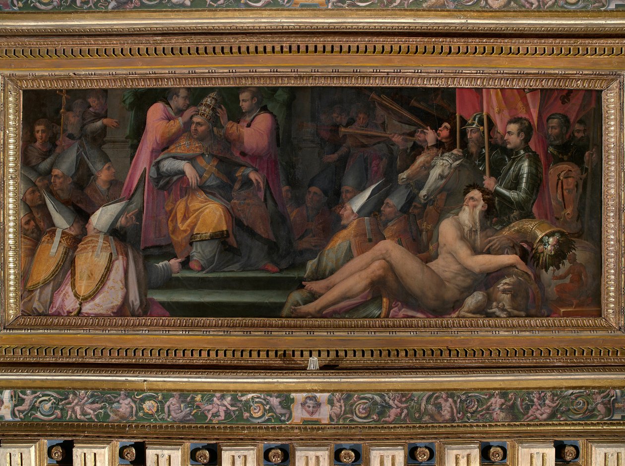 A eleição de Giovanni de &39;Medici para o papado de Giorgio Vasari