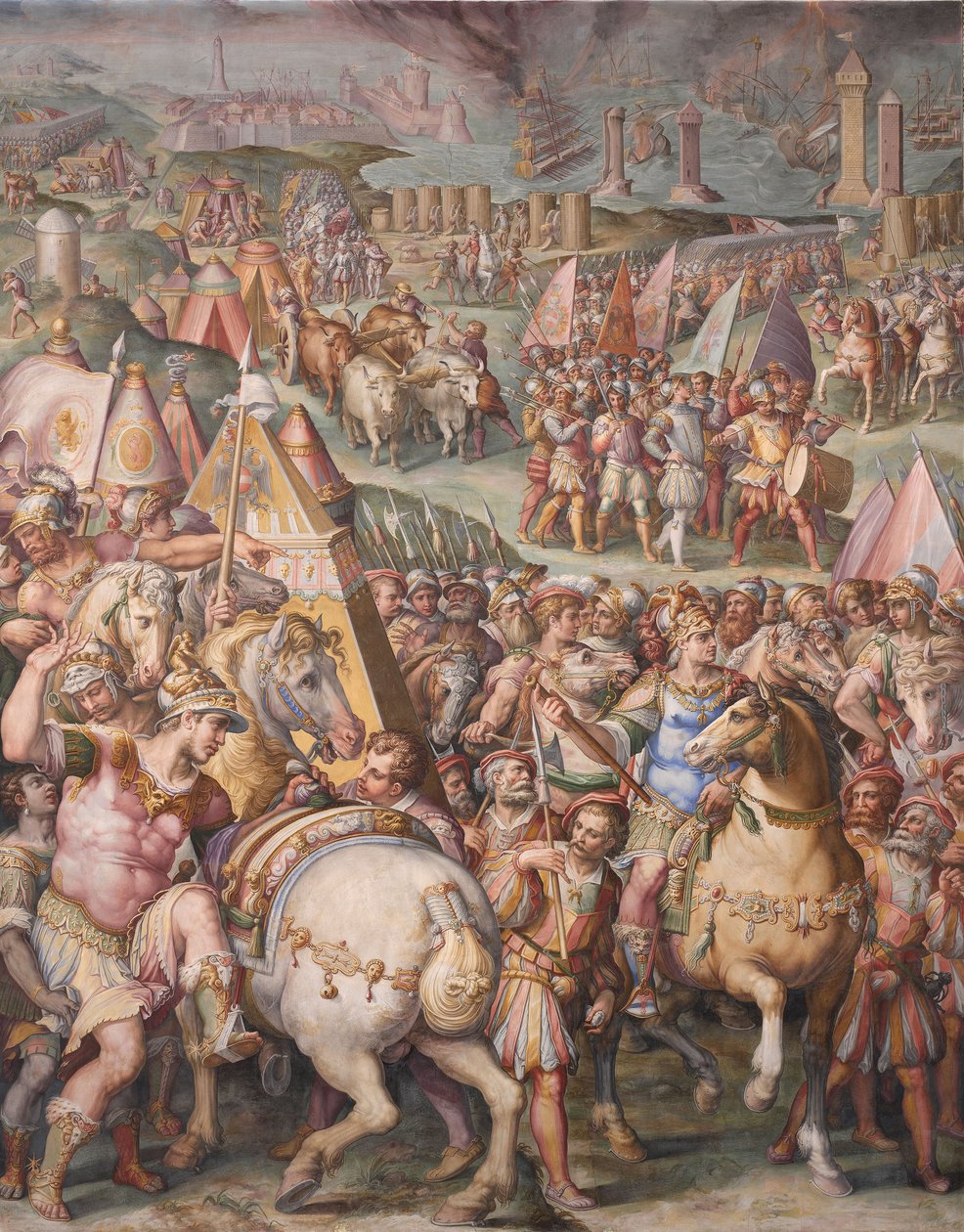 O imperador Maximiliano ergue o cerco a Livorno, 1568-1571 de Giorgio Vasari