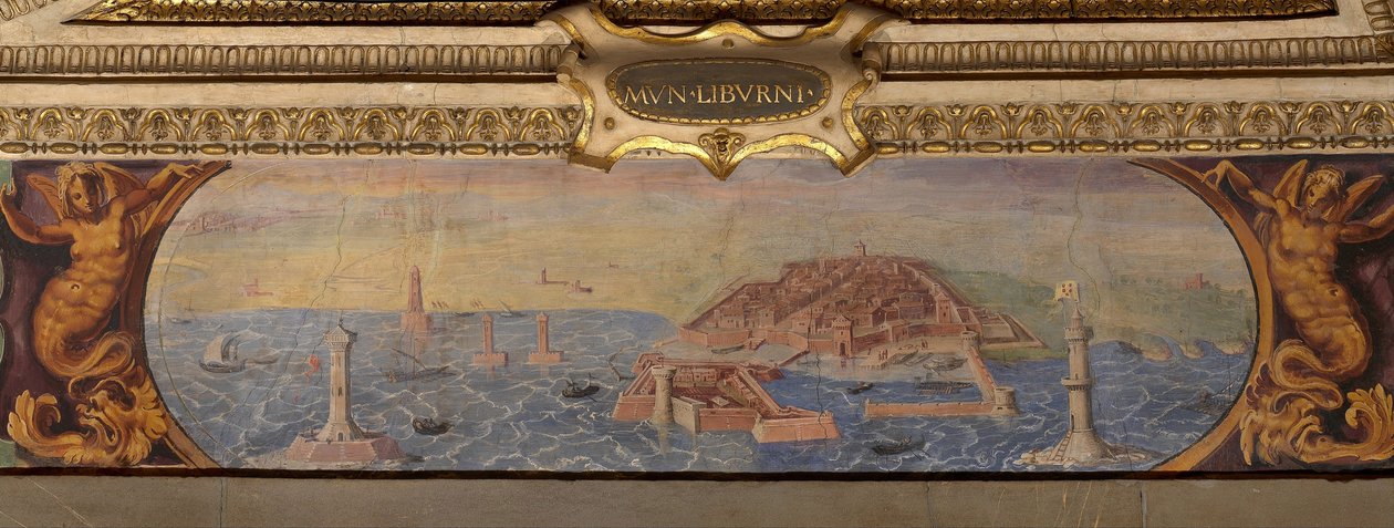 Vista de Livorno, 1557-1558 de Giorgio Vasari