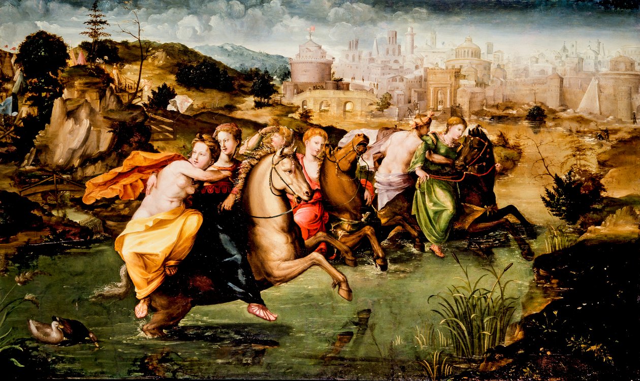 A travessia do rio Tibre (pintura) de Giorgio di (1500 1559) Giovanni