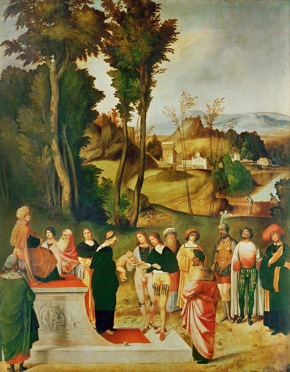 Moisés sendo testado pelo faraó, c.1502-05 de Giorgione da Castelfranco