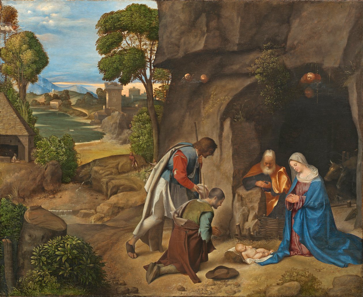 A adoração dos pastores, 1505-10 de Giorgione da Castelfranco