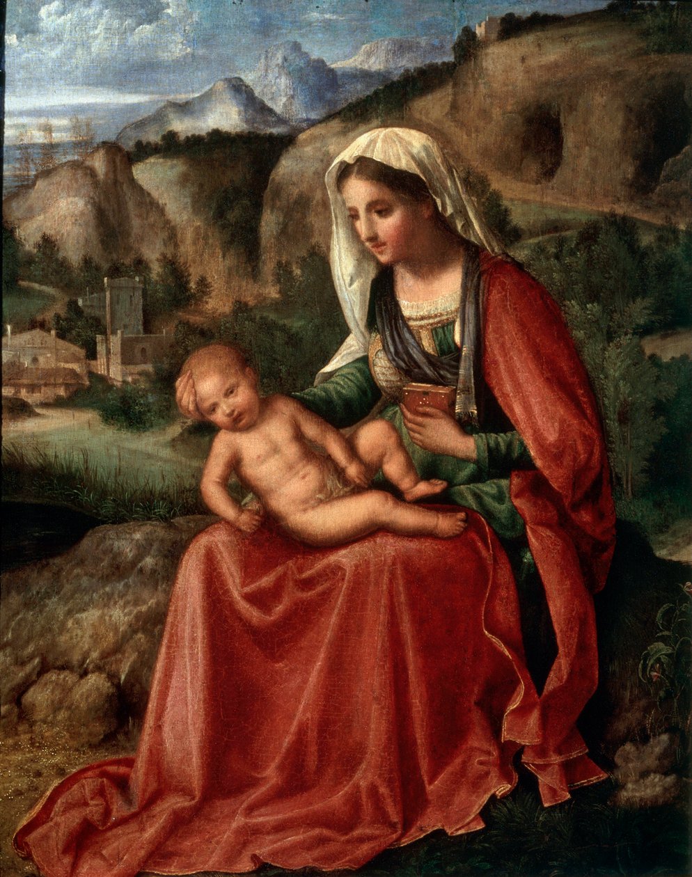 A Virgem e o Menino em uma Paisagem, c1503 de Giorgione da Castelfranco