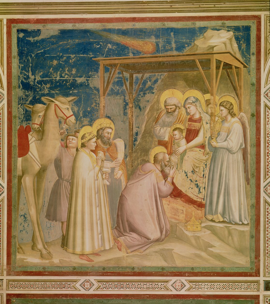 Adoração dos Magos, c.1305 (para detalhes, ver 67136) de Giotto di Bondone
