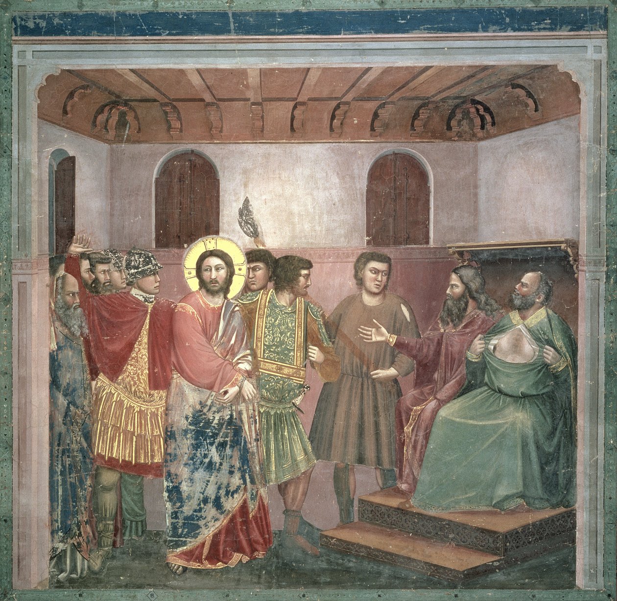 Cristo antes de Caifás, c.1305 de Giotto di Bondone