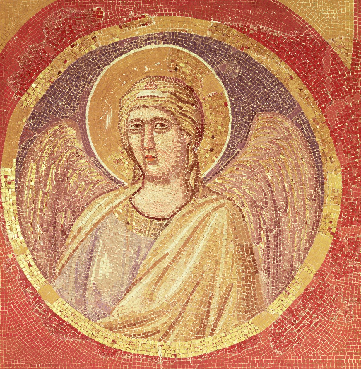 Detalhe de um anjo da Navicella, o navio da Igreja, c.1300 (mosaico) de Giotto di Bondone