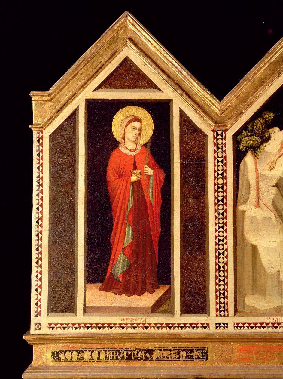 Santa Feminina do Politptych St. Reparata (reverso do painel da extrema direita) de Giotto di Bondone