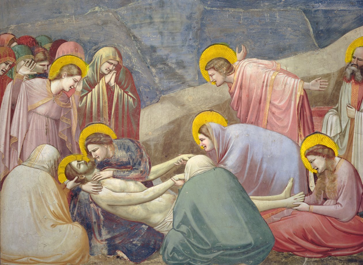 Lamentação sobre o Cristo Morto, detalhe c.1305 afresco de 56296 de Giotto di Bondone