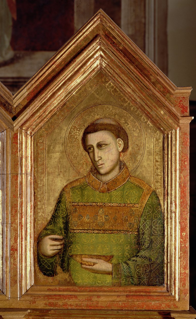 Monge do detalhe do Polyptych de St. Reparata de 66557, veja também 66558-66568 de Giotto di Bondone