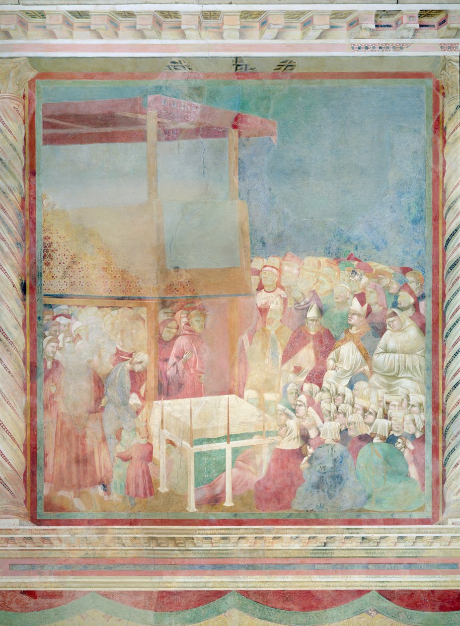 Papa Gregório IX Canonizando São Francisco em 1228, 1297-99 de Giotto di Bondone
