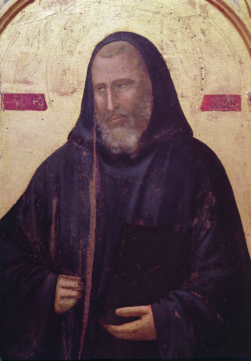 São Bento, painel da extrema direita do Retábulo de Badia, c.1301 (têmpera no painel) (detalhe de 50341) de Giotto di Bondone