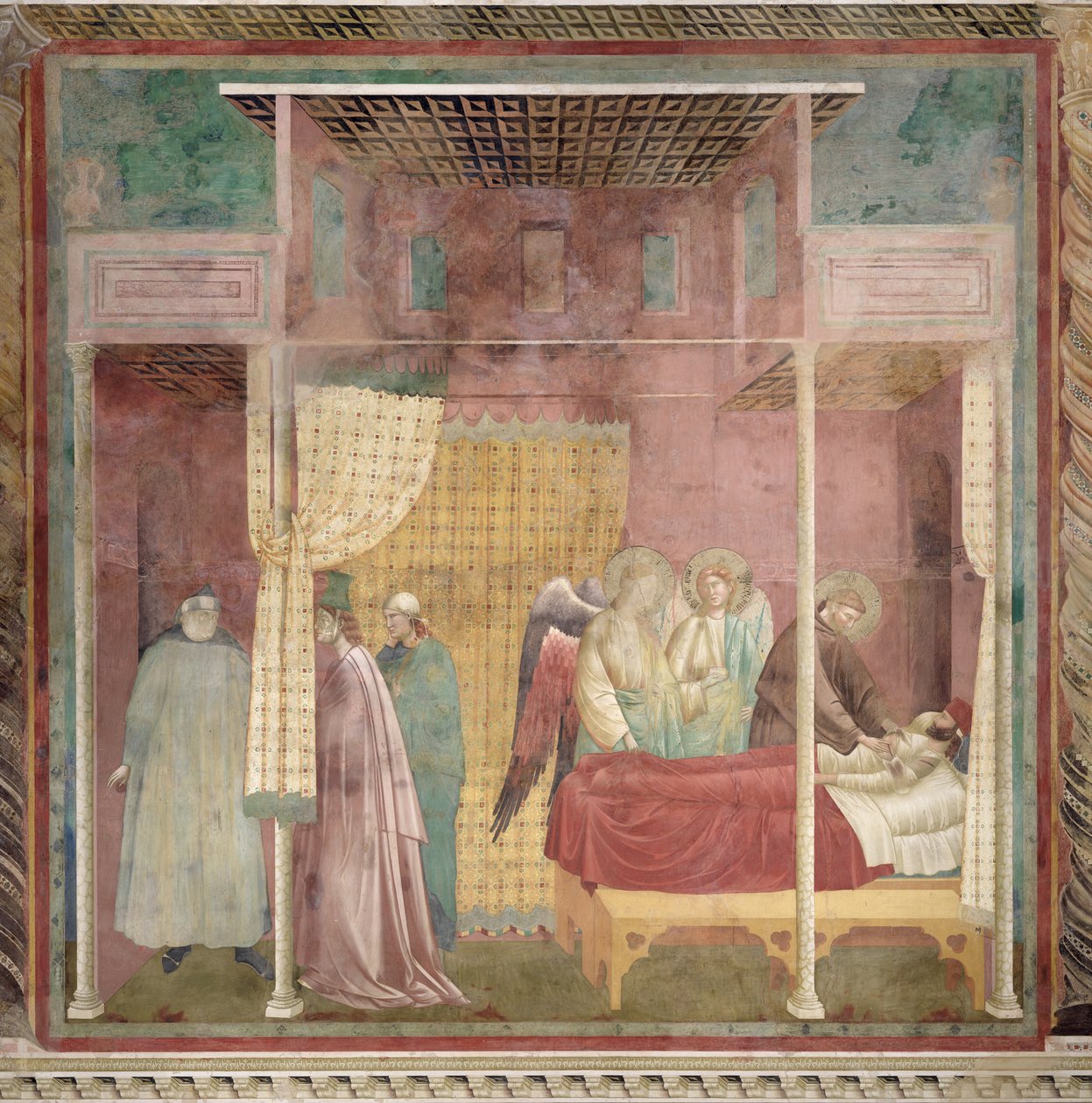 São Francisco cura o homem ferido de Lerida, 1297-99 de Giotto di Bondone