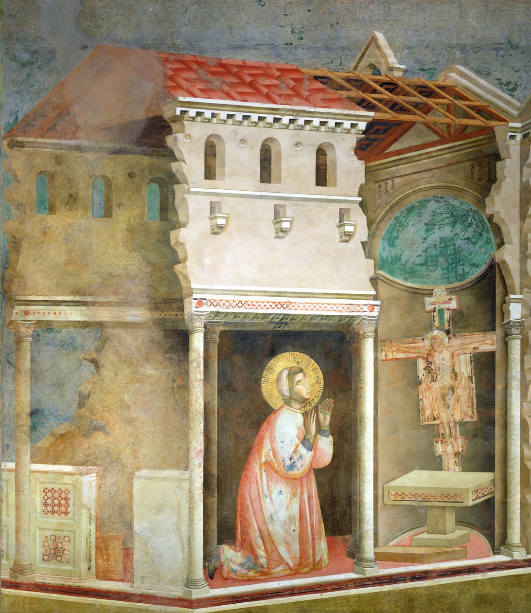 São Francisco orando na Igreja de São Damião, 1297-99 de Giotto di Bondone