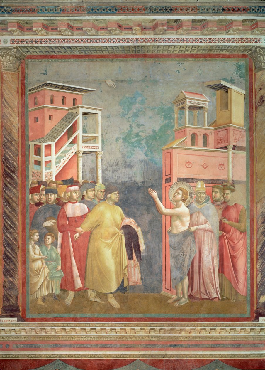 São Francisco renuncia aos bens e riqueza terrena do seu pai, 1297-99 de Giotto di Bondone