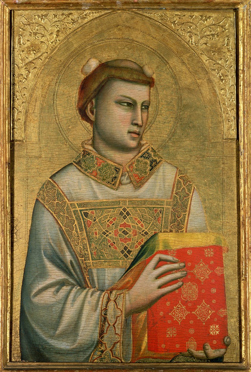 St. Stephen, 1320-25 (tempera no painel) de Giotto di Bondone