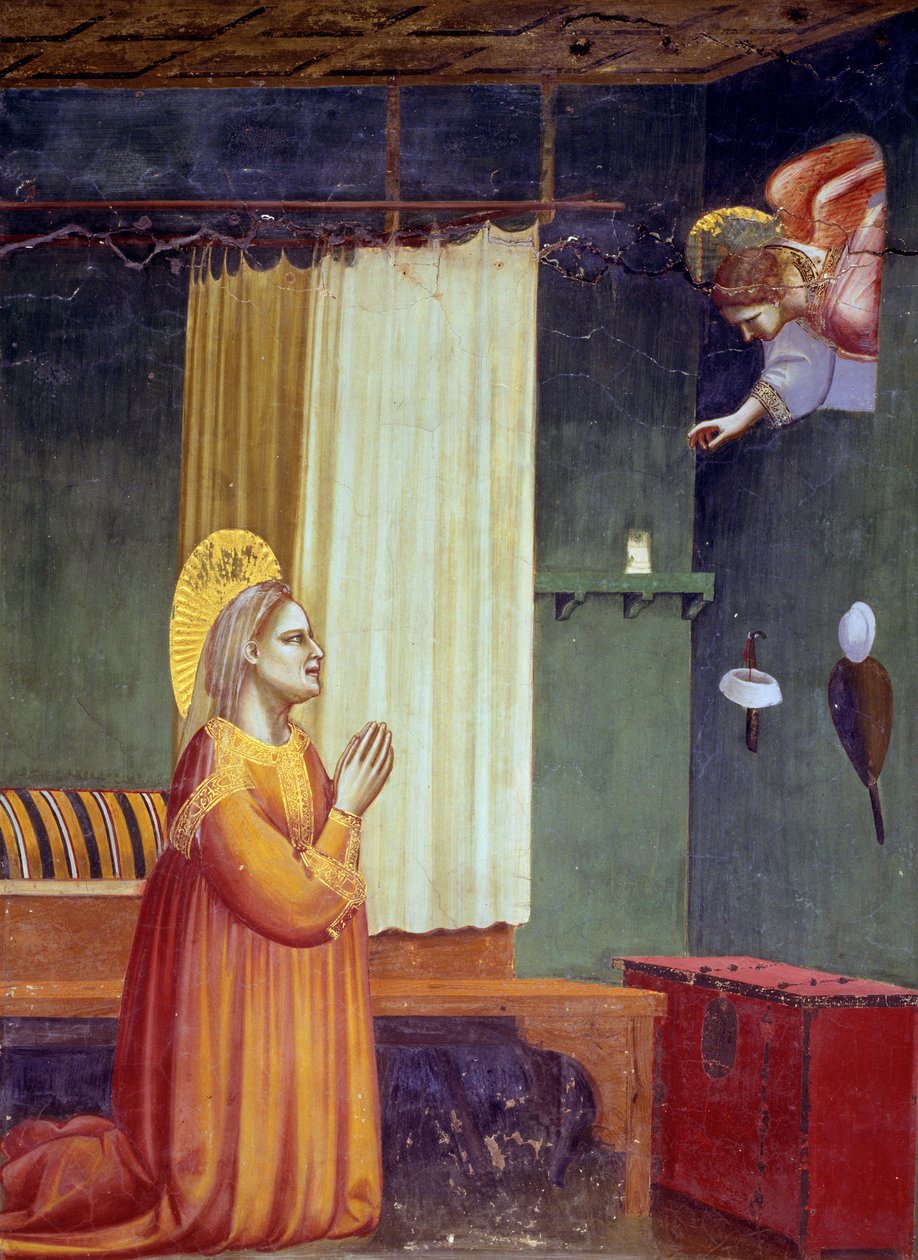 A Anunciação de Santa Ana, c.1305 detalhe afresco de 65226 de Giotto di Bondone